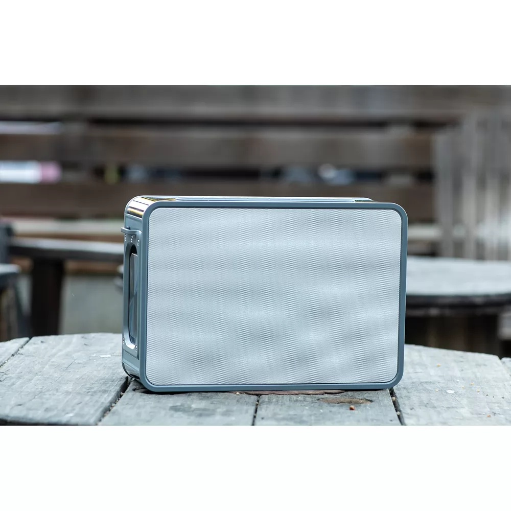 Caixa de som em ABS 100% reciclado com microfone Personalizada Caixa de som em ABS 100% reciclado com microfone Personalizada