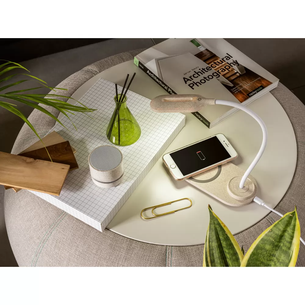 Caixa de som em fibra de palha de trigo e ABS 100% reciclado Personalizada Caixa de som em fibra de palha de trigo e ABS 100% reciclado Personalizada