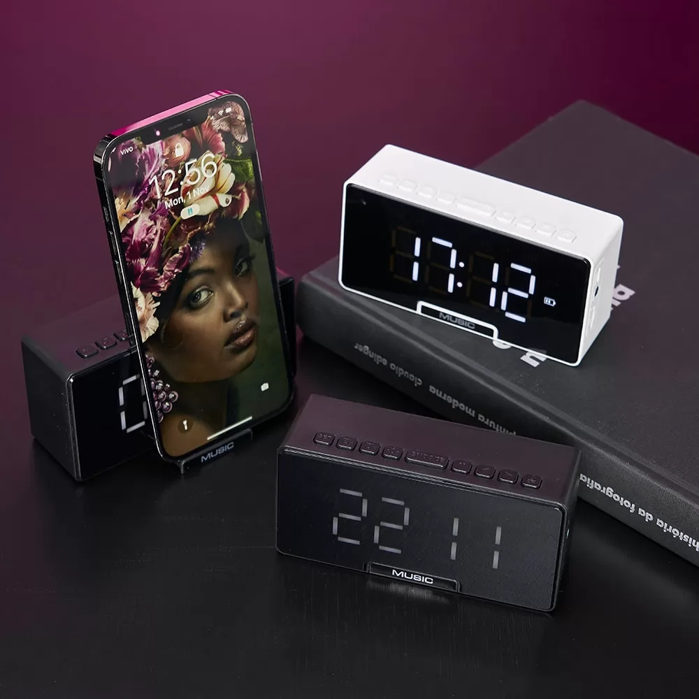 Caixa de Som Multimídia com Relógio Personalizada Caixa de Som Multimídia com Relógio Personalizada
