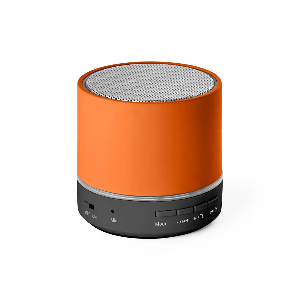 Caixa de som portátil com microfone, em ABS 100% reciclado Personalizada