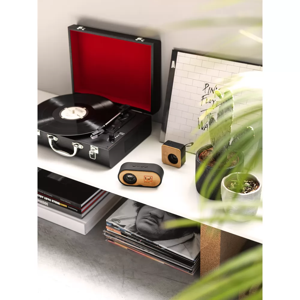 Caixa de som portátil em 36% rABS e bambu Personalizada Caixa de som portátil em 36% rABS e bambu Personalizada