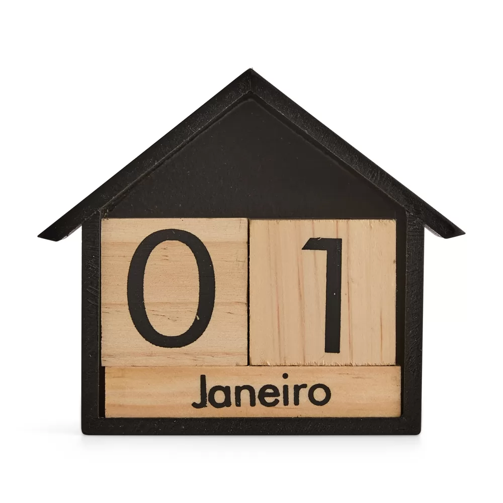 Calendário Permanente Madeira Personalizado