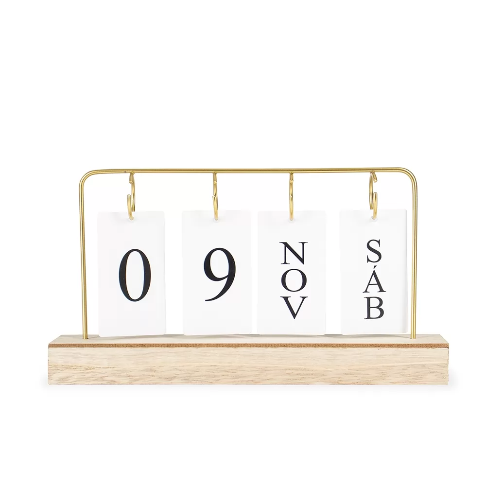 Calendário Permanente MDF com Alça de Ferro Personalizado