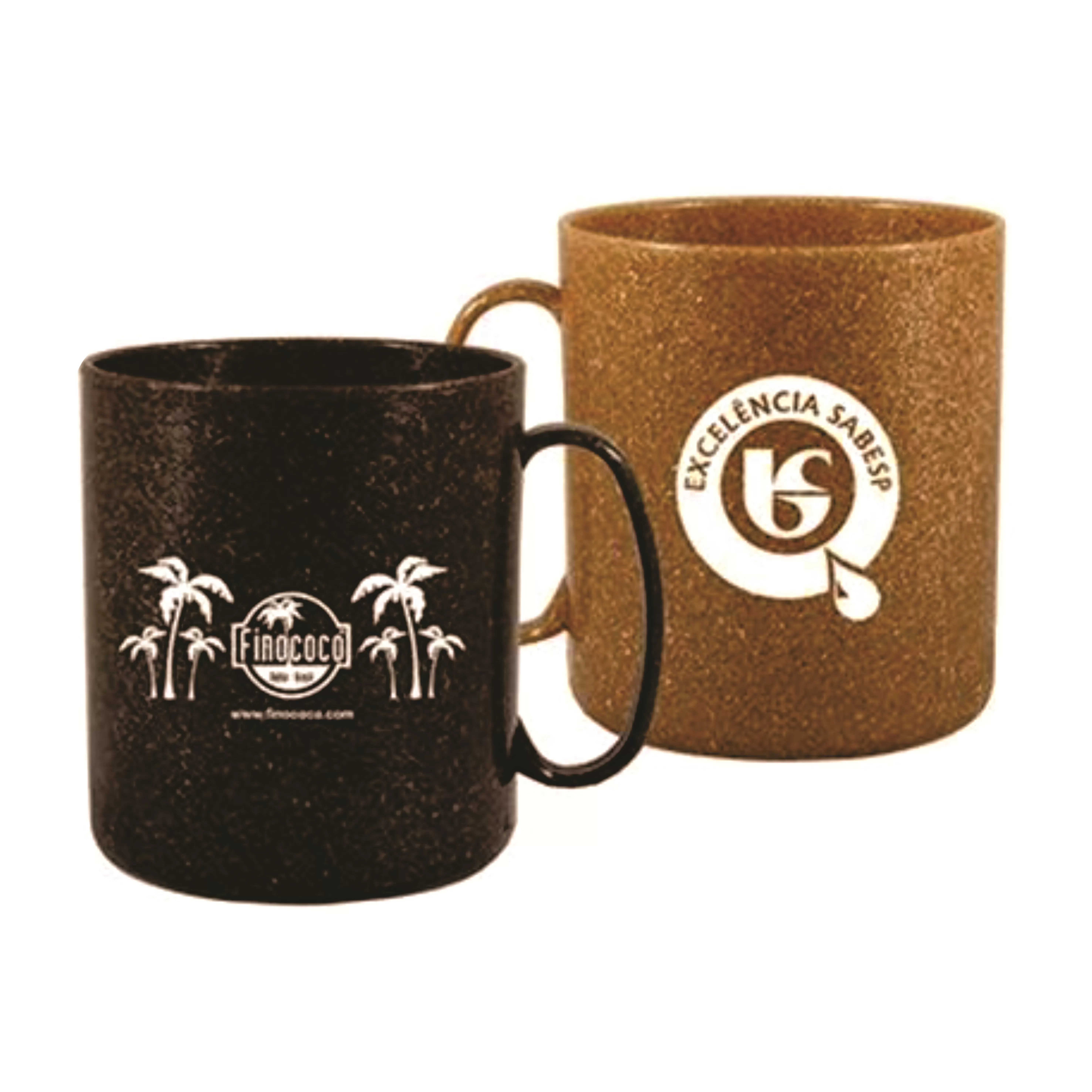 Caneca de Chá Redonda 400 ml Com 50% de fibra de Coco ou Madeira Personalizada