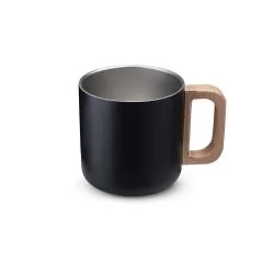 Caneca Térmica com Alça de Madeira 400 ml Personalizada