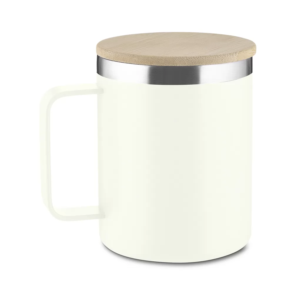 Caneca Térmica com Tampa de Bambu 400 ml Personalizada