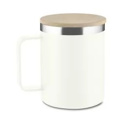 Caneca Térmica com Tampa de Bambu 400 ml Personalizada Caneca Térmica com Tampa de Bambu 400 ml Personalizada