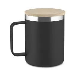 Caneca Térmica com Tampa de Bambu 400 ml Personalizada Caneca Térmica com Tampa de Bambu 400 ml Personalizada