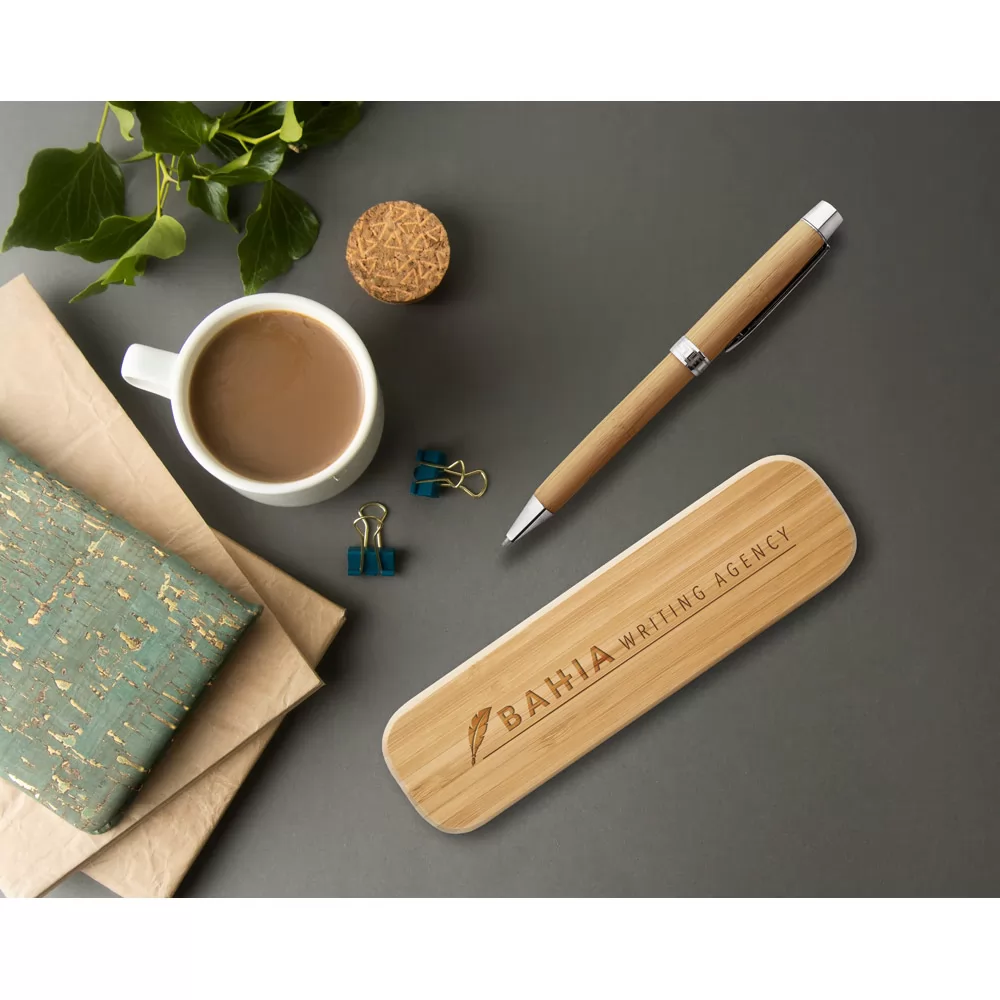Caneta de Bambu Personalizada Caneta de Bambu Personalizada