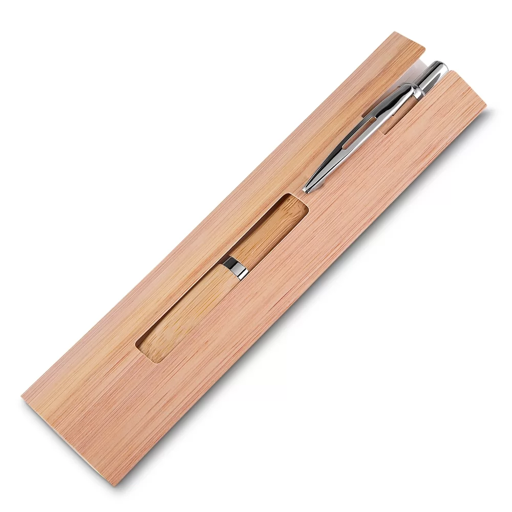 Caneta Ecológica de Bambu com Estojo Personalizada Caneta Ecológica de Bambu com Estojo Personalizada
