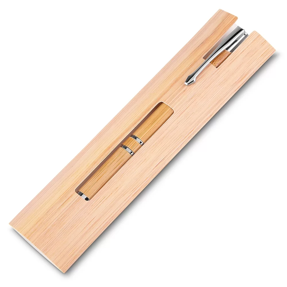 Caneta Ecológica de Bambu com Estojo Personalizada Caneta Ecológica de Bambu com Estojo Personalizada