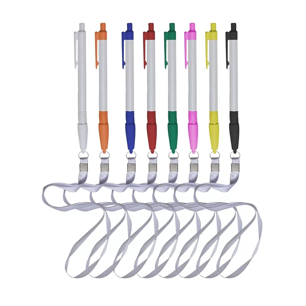 Caneta Plástica com Cordão Personalizada Caneta Plástica com Cordão Personalizada