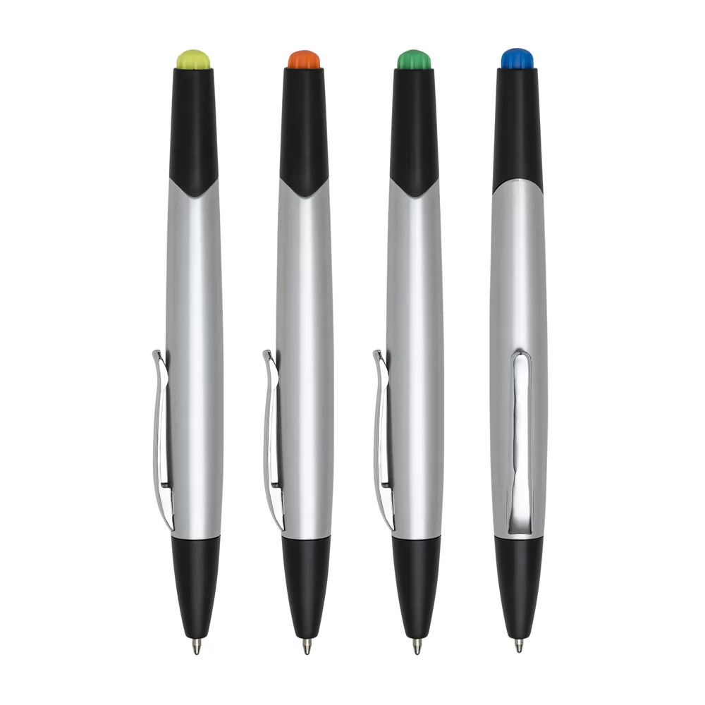 Caneta Plástica com Marca Texto Personalizada