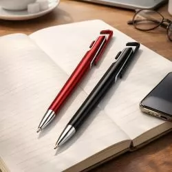 Caneta Plástica com Suporte para Celular Personalizada