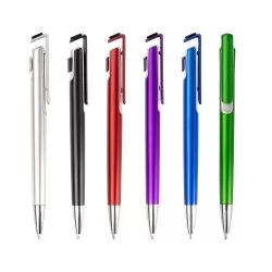 Caneta Plástica com Suporte para Celular Personalizada