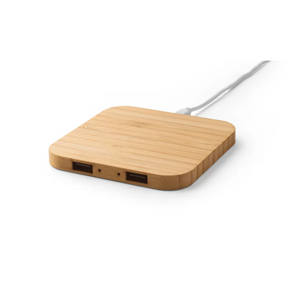 Carregador portátil em bambu 15 W Personalizado Carregador portátil em bambu 15 W Personalizado