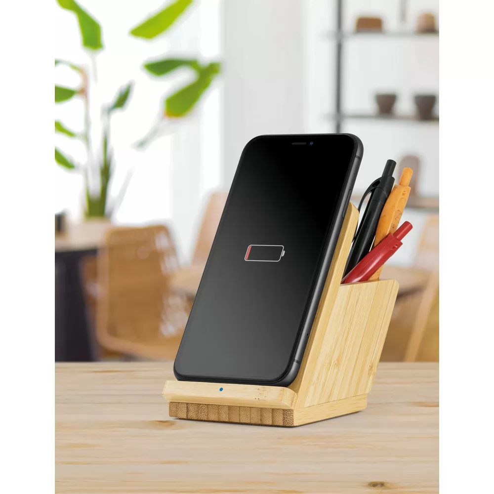 Carregador wireless em bambu 10W Personalizado Carregador wireless em bambu 10W Personalizado