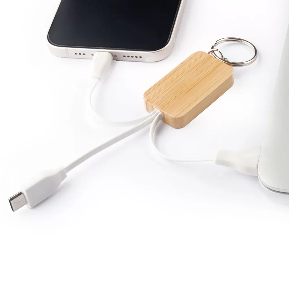 Chaveiro Bambu Com Cabo USB Personalizado Chaveiro Bambu Com Cabo USB Personalizado