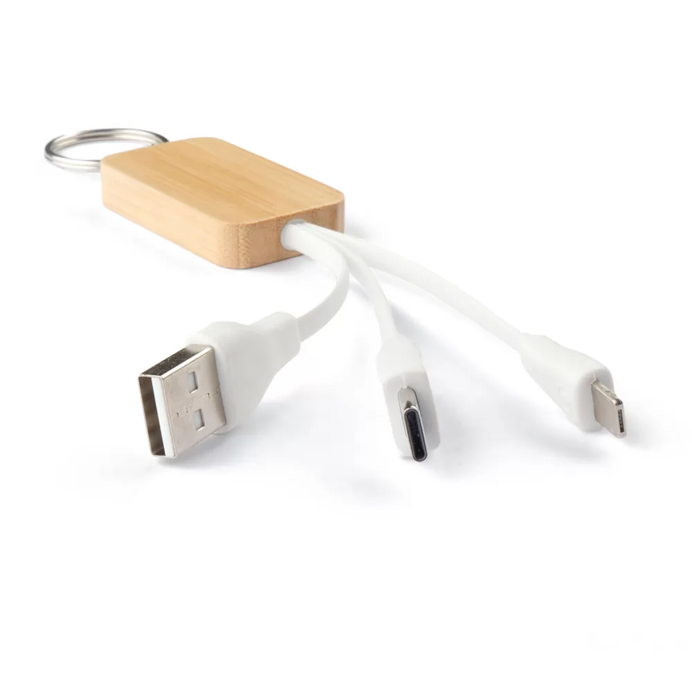 Chaveiro Bambu Com Cabo USB Personalizado Chaveiro Bambu Com Cabo USB Personalizado