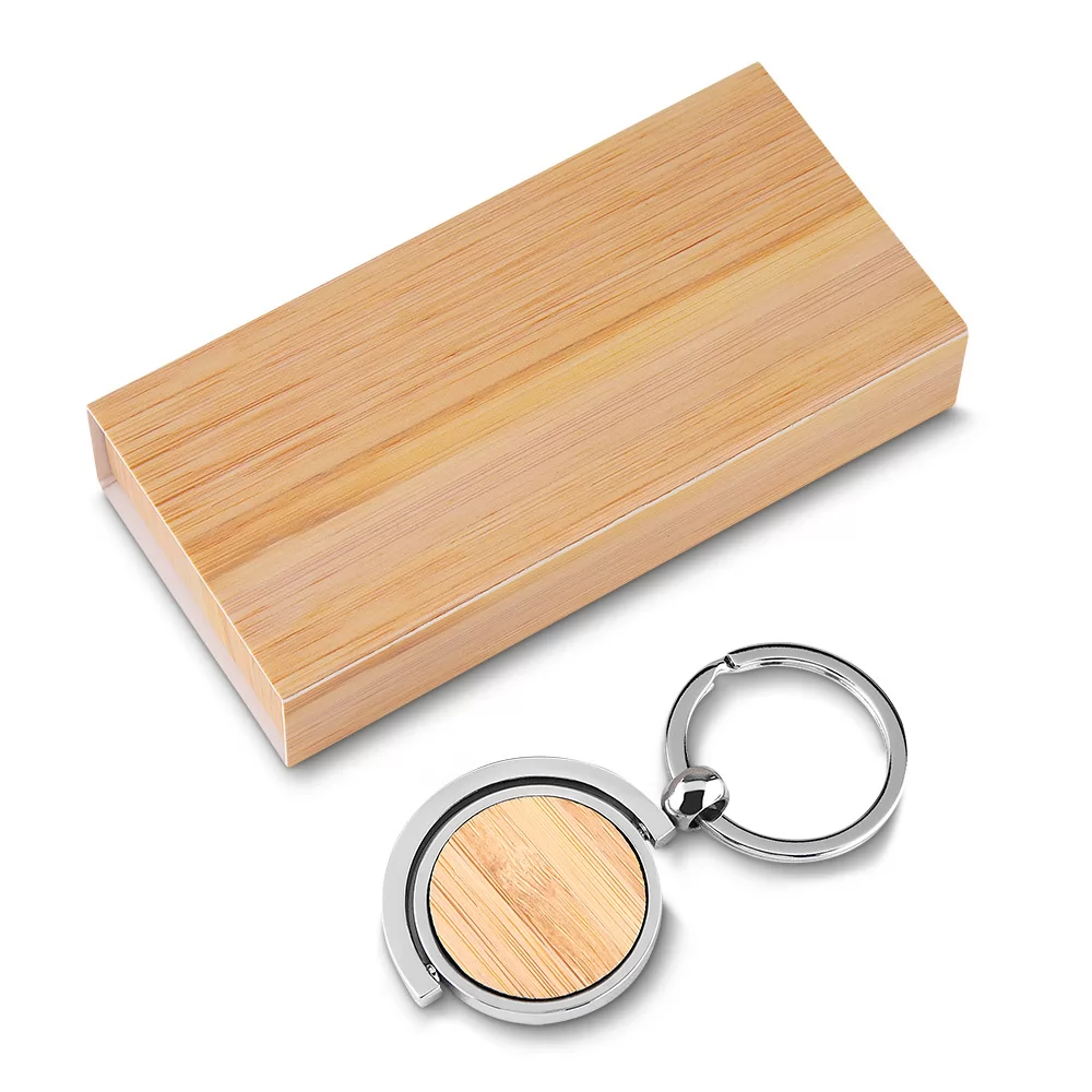 Chaveiro de Metal com detalhes em Bambu Personalizado Chaveiro de Metal com detalhes em Bambu Personalizado