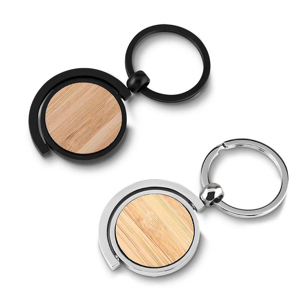 Chaveiro de Metal com detalhes em Bambu Personalizado Chaveiro de Metal com detalhes em Bambu Personalizado