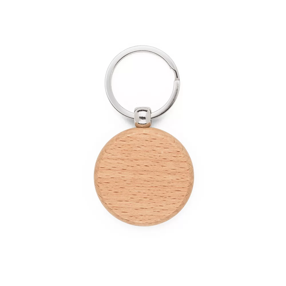 Chaveiro Redondo de Madeira de Faia Personalizado Chaveiro Redondo de Madeira de Faia Personalizado