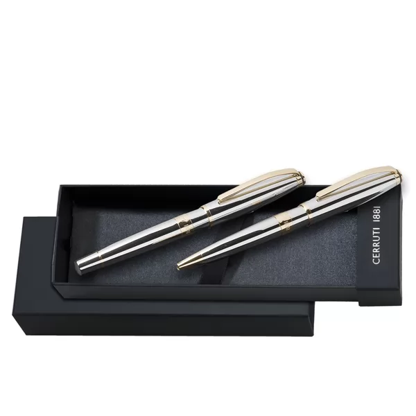 Conjunto de caneta tinteiro e esferográfica Premium Cerruti 1881 Personalizado