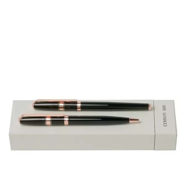 Conjunto de roller e esferográfica Premium Cerruti 1881 Personalizado Conjunto de roller e esferográfica Premium Cerruti 1881 Personalizado