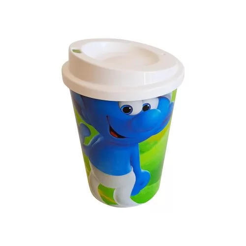 Copo 450 ml Com Tampa de Café In Mold Label Personalizado Copo 450 ml Com Tampa de Café In Mold Label Personalizado