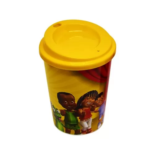 Copo 450 ml Com Tampa de Café In Mold Label Personalizado Copo 450 ml Com Tampa de Café In Mold Label Personalizado