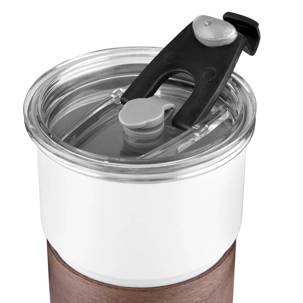 Copo de Inox com Madeira e Canudo 250 ml Personalizado