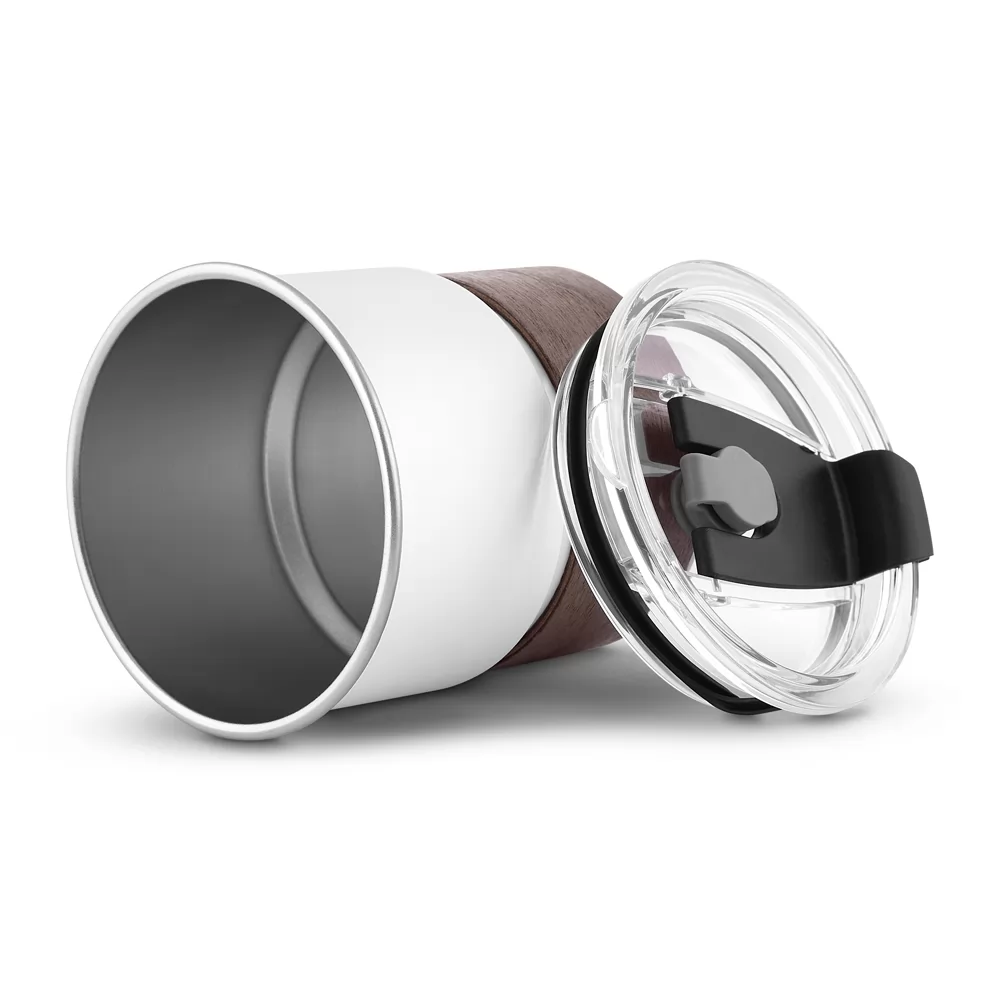 Copo de Inox com Madeira e Canudo 250 ml Personalizado