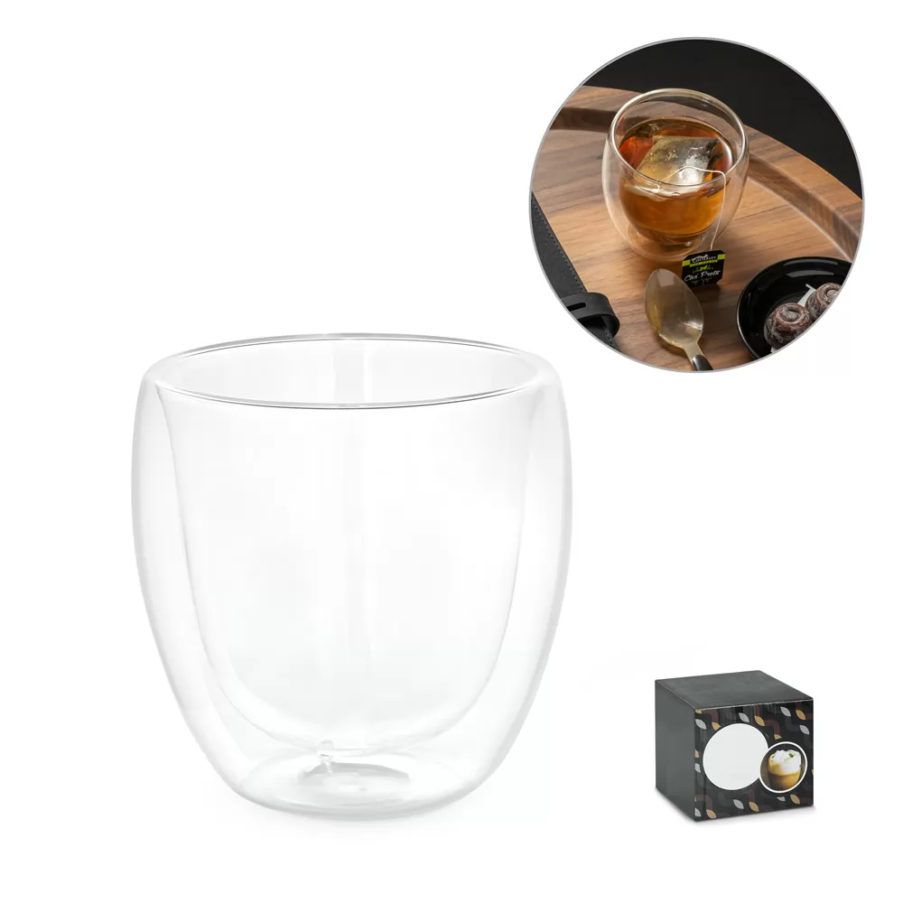 Copo em vidro isotérmico 220 mL Personalizado Copo em vidro isotérmico 220 mL Personalizado