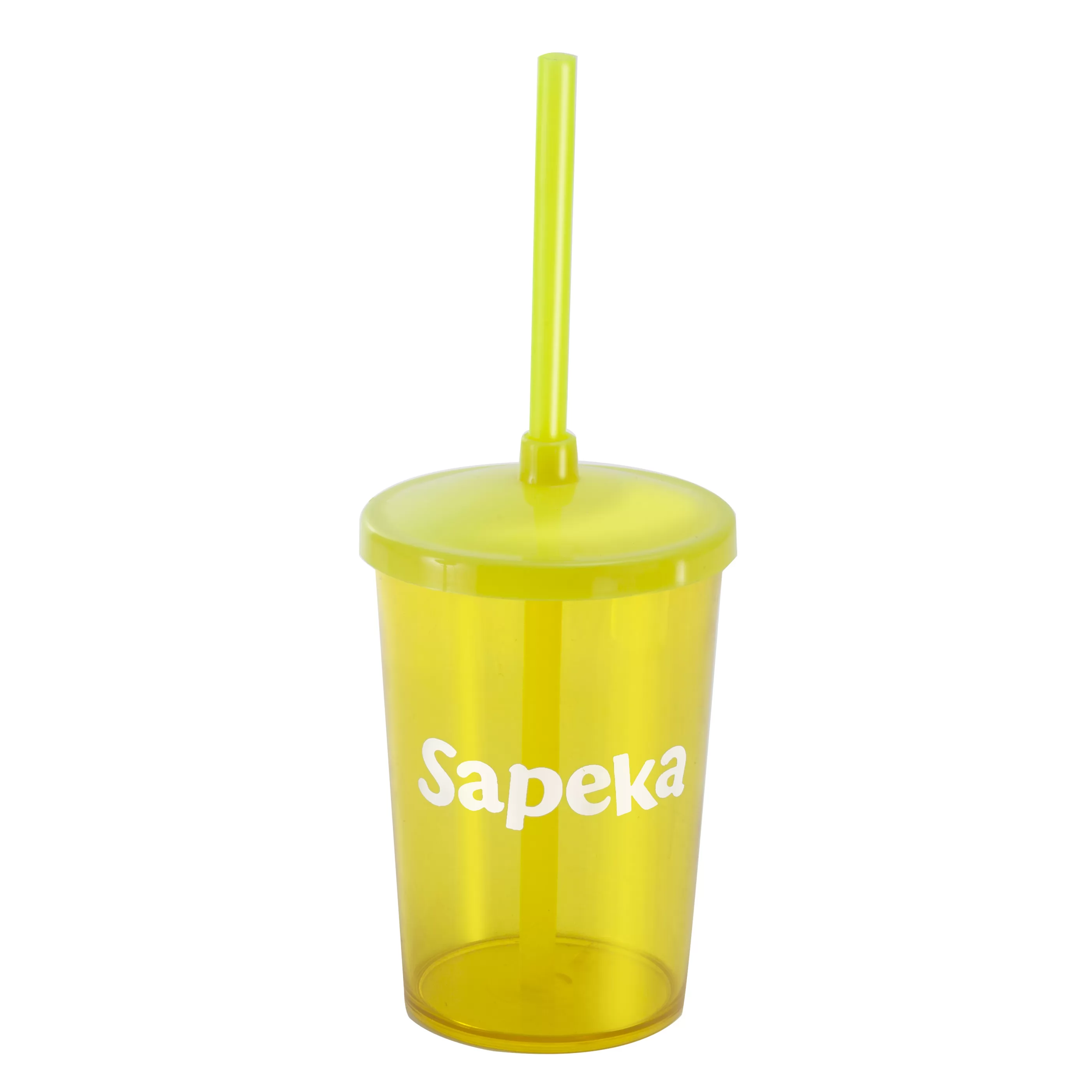 Copo Plástico 350 ml Com Tampa e Canudo Personalizado