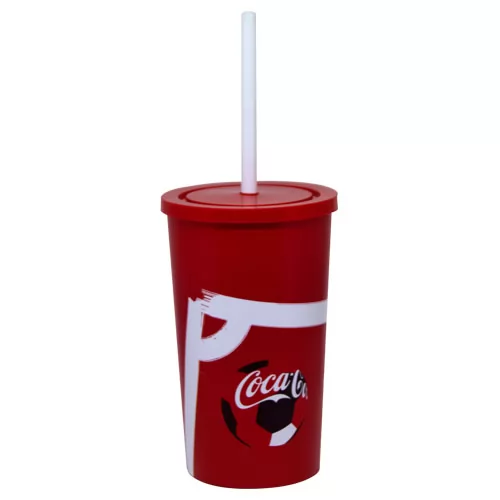 Copo Plástico 600 ml Com Tampa e Canudo In Mold Label Personalizado