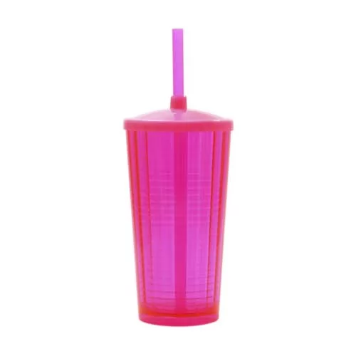 Copo Plástico Com Tampa e Canudo 400ml Pixel Personalizado