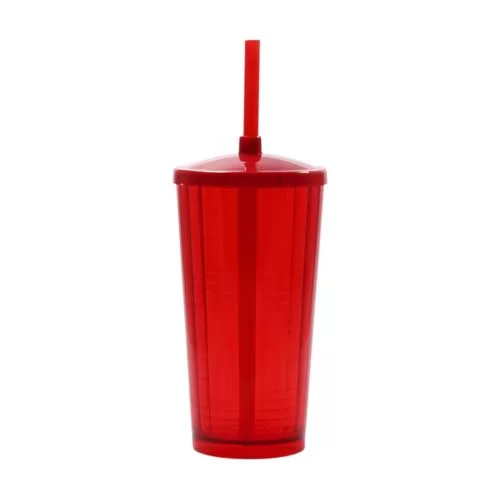 Copo Plástico Com Tampa e Canudo 400ml Pixel Personalizado