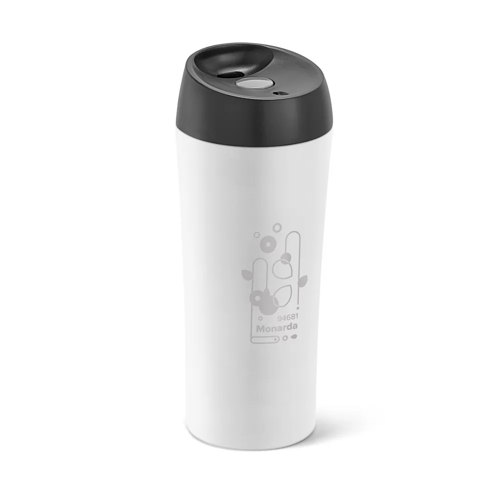 Copo térmico para viagem em aço inox e PP 470 mL Personalizado Copo térmico para viagem em aço inox e PP 470 mL Personalizado
