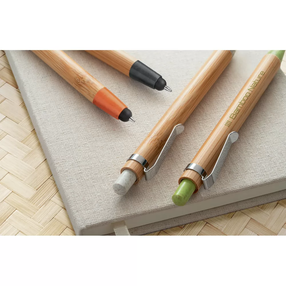 Esferográfica de Bambu com Touch Personalizada Esferográfica de Bambu com Touch Personalizada