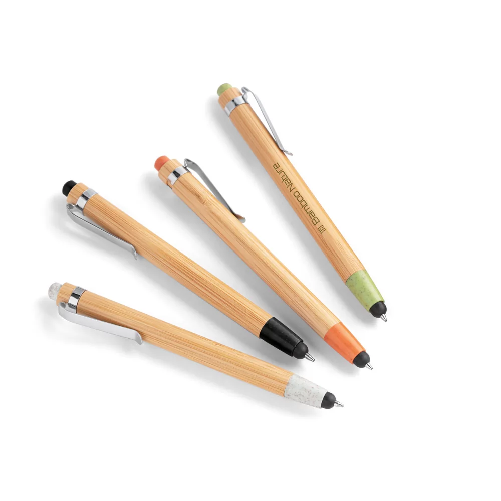 Esferográfica de Bambu com Touch Personalizada Esferográfica de Bambu com Touch Personalizada