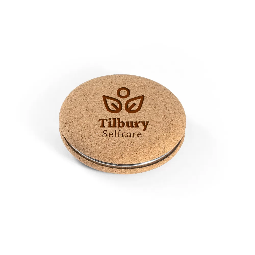 Espelho de bolsa duplo em cortiça Personalizado Espelho de bolsa duplo em cortiça Personalizado