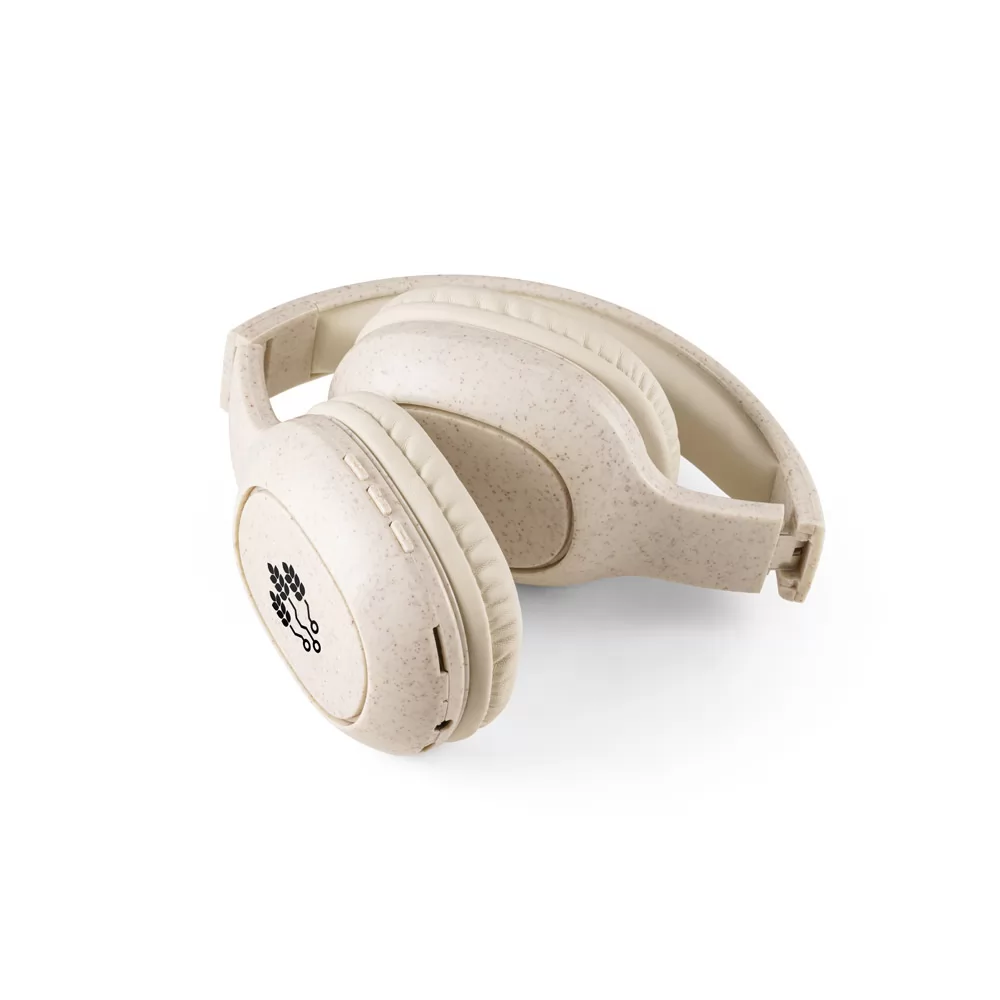 Fones de ouvido wireless dobráveis em fibra de palha de trigo e ABS Personalizados Fones de ouvido wireless dobráveis em fibra de palha de trigo e ABS Personalizados