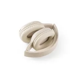 Fones de ouvido wireless dobráveis em fibra de palha de trigo e ABS Personalizados Fones de ouvido wireless dobráveis em fibra de palha de trigo e ABS Personalizados