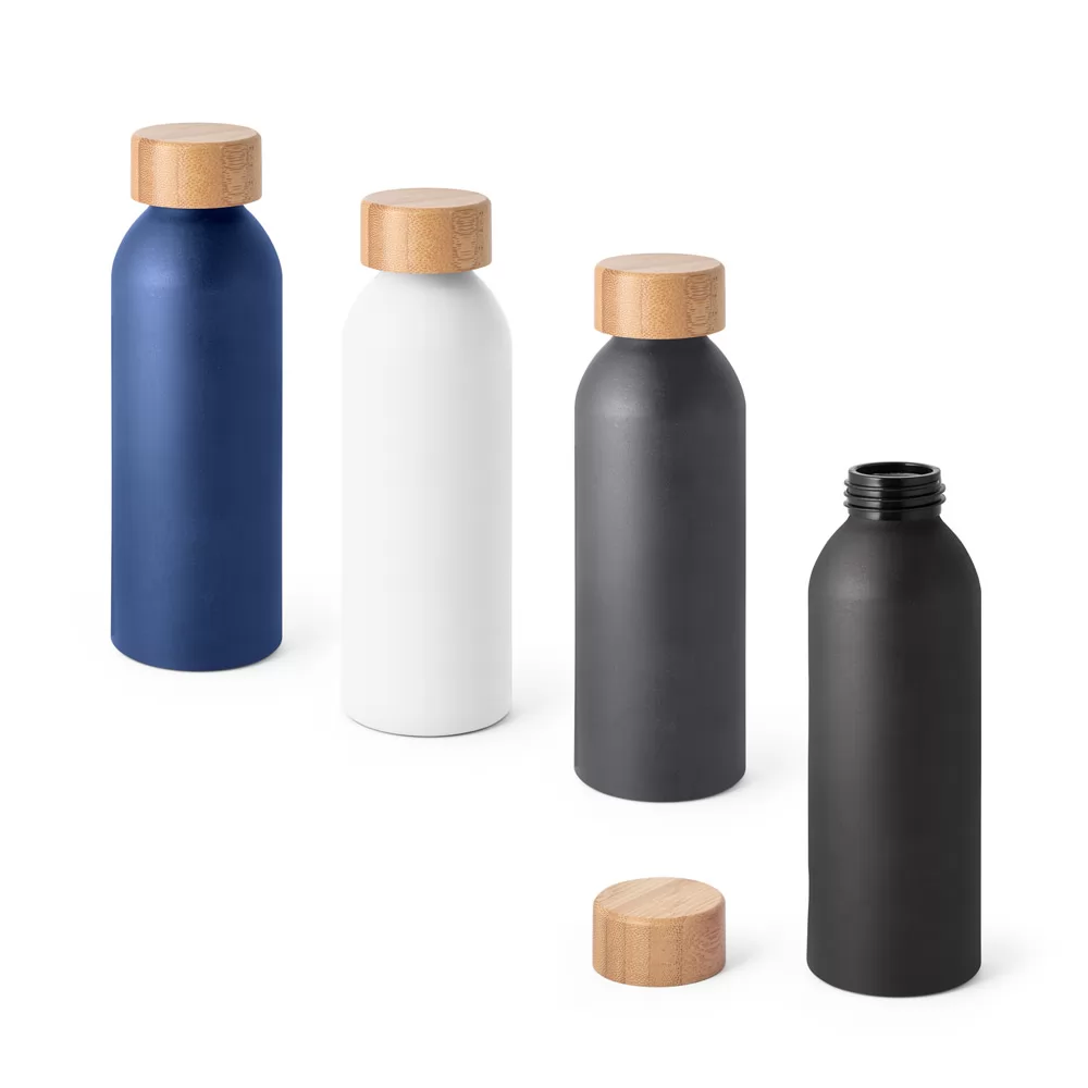 Garrafa Alumínio 550ml Com Tampa de Bambu Personalizada Garrafa Alumínio 550ml Com Tampa de Bambu Personalizada