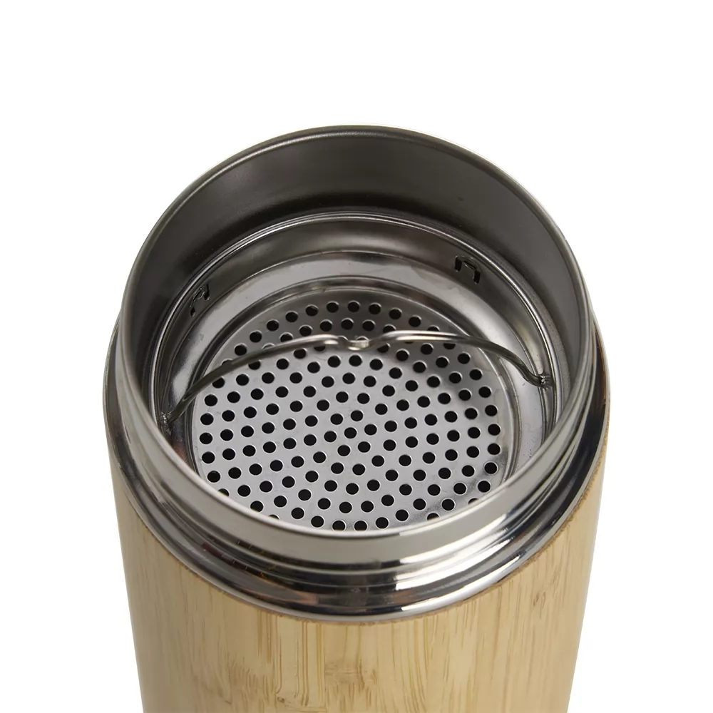 Garrafa Bambu Parede Dupla 500 ml com Infusor Personalizada Garrafa Bambu Parede Dupla 500 ml com Infusor Personalizada