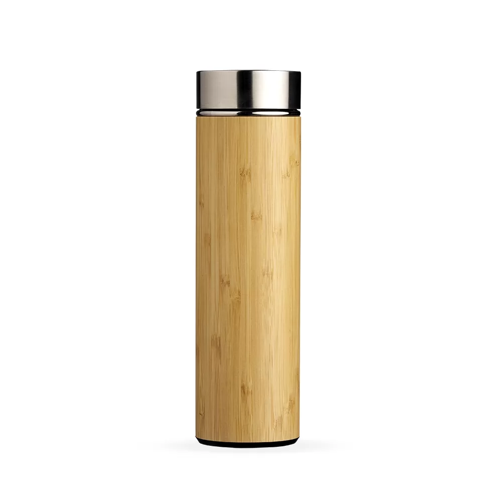 Garrafa Bambu Parede Dupla 500 ml com Infusor Personalizada Garrafa Bambu Parede Dupla 500 ml com Infusor Personalizada