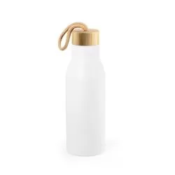 Garrafa de Aço Inox Reciclado com Tampa de Bambu 570 ml Personalizada Garrafa de Aço Inox Reciclado com Tampa de Bambu 570 ml Personalizada