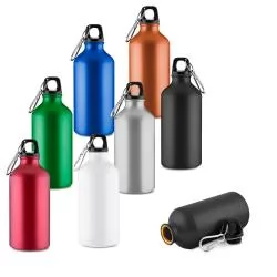 Garrafa de Alumínio Reciclado 550 ml Mosquetão Personalizada Garrafa de Alumínio Reciclado 550 ml Mosquetão Personalizada