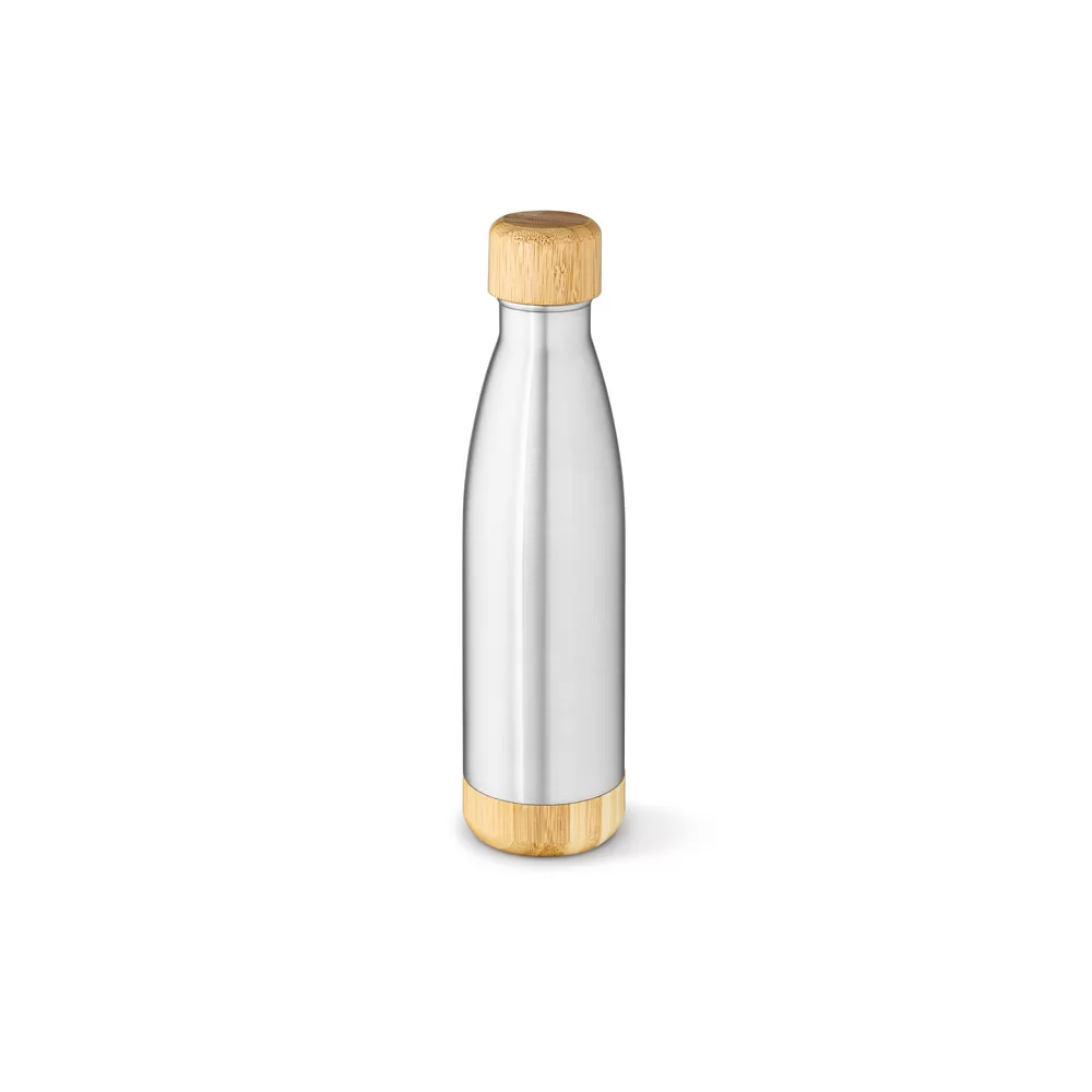 Garrafa em aço inox (90% reciclado) com tampa em bambu 550 mL Personalizada Garrafa em aço inox (90% reciclado) com tampa em bambu 550 mL Personalizada