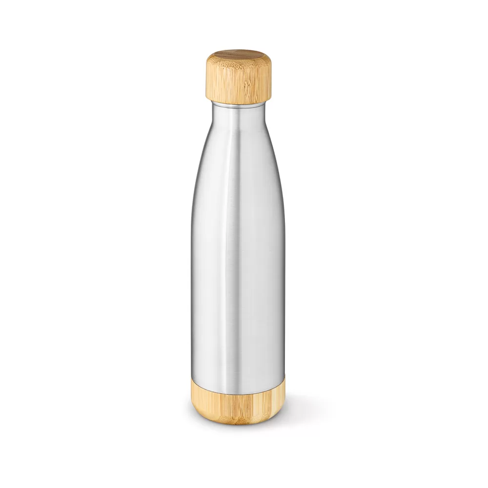 Garrafa em aço inox (90% reciclado) com tampa em bambu 800 mL Personalizada
